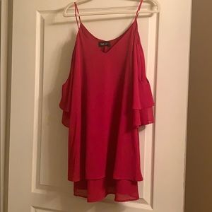 Red Cold-shoulder mini dress